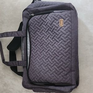 Grey quilted laptop bag